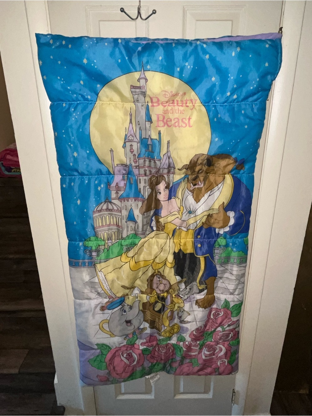 Vintage 1990s Disney Beauty and the Beast Sleeping Bag